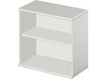 Schäfer Shop Select Anstell-/Aufsatzregal, 2 OH & 1 Fachboden, B 800 x T 420 x H 726 mm, lichtgrau