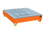 Auffangwanne BAUER AW-4/A/PE mit Gitterrost, 211 l, B 1215 x T 1215 x H 290 mm, orange
