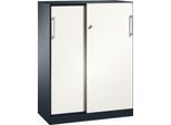 Schiebetürenschrank ASISTO C 3000, 3 Ordnerhöhen, mit Abdeckplatte, Breite 1000 mm,