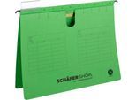 Schäfer Shop Select Hängehefter, DIN A4, Heftzunge oben, grün, 25 Stück