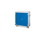 Laptopwagen mit Ladefunktion, 2-Punkt-Verriegelung, Feststellbremse, 30 Fächer, B 1310 x T 500 x H 1250, enzianblau