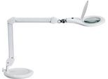 LED Lupenleuchte MAULmakro, 3-Dioptrien-Linse, 8 W, 580 lm, 6500 K, Arm um 360° dreh-& neigbar, höhenverstellbar, Standfuß, weiß