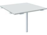 Verkettungsplatte ALICANTE, Volleck, B 800 x T 800 mm, mit Stützfuß, höhenverstellbar, lichtgrau