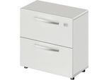 Schäfer Shop Select Hängeregisterschrank LOGIN, 2 Schübe, abschließbar, B 800 x T 420 x H 788 mm, lichtgrau/lichtgrau