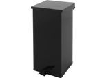 Dutch Design Tritt-Mülleimer Carro-Kick, feuerfest, Soft-Close-Deckel, 55 Liter, B 300 x T 300 x H 600 mm, schwarz
