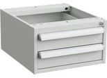 Unterbau-Container für Arbeitstische, Zentralverschluss, mit ESD-Schutz, B 450 x T 520 mm, 2 Schubladen