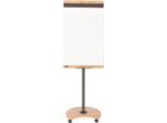 Flipchart Rocada Natural Mobil, Stahlboard, Rahmen in Holzoptik, mit Rollen