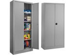 SSI Schäfer Universalschrank 2er-Set, Stahl, abschließbar, 950 x 400 x 1935 mm, 5 OH, weißaluminium RAL 9006