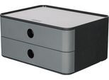 Schubladenbox HAN Allison Smart-Box, 2 Schübe mit Trennwänden, Kabelhalter, stapelbar, ABS-Kunststoff, granit-grau