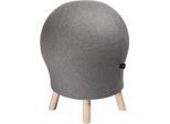 Hocker Sitness Alpine, mit integriertem Gymnastikball, Bezug 75 % Schurwolle, hellgrau