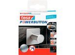 tesa Powerbutton Haken Classic, Edelstahl, eckig