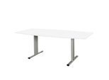 Schäfer Shop Select Besprechungstisch Planova Basic, Boot, T-Fuß, B 2000 x T 1000 x H 717 mm, weiß/weißaluminium RAL 9006