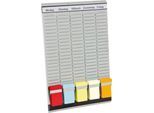 FRANKEN T-Kartentafel 5-Tage Wochenplaner, 31,5 x 49 cm, 5 Träger, 20 Schlitze, PV-SET1