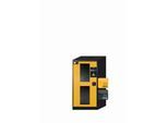 Chemikalienschrank asecos CS-CLASSIC-G, Flügeltür mit Glasausschnitt, Anschlag links, Front Sicherheitsgelb, B 545 x T 520 x H 1105 mm
