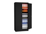 Stahlschrank, 4 Fachböden, 5 OH, H 1950 x B 920 x T 600 mm, schwarz/schwarz
