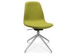 Konferenzsessel Topstar Sitness Life 1.1, dreh-/sitzhöhenverstellbar, ohne Armlehnen, B 460 x T 390 x H 450-480 mm, 4-Fußgestell, Alu poliert & Stoff, gelb