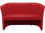 Nowy Styl Zweisitzer-Sofa CLUB DUO, Kunstleder, voll gepolstert, Sitzhöhe 455 mm, rot