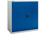 Flügeltürenschrank Schäfer Shop Select MS-i 12409, Stahlblech, B 950 x T 400 x H 1215 mm, 3 OH, Lichtgrau/Enzianblau, bis 150 kg
