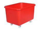 Rechteckbehälter, Kunststoff, fahrbar, 340 l, rot