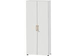 Schäfer Shop Select Schrank Start Off Wood, 6 OH, abschließbar, B 800 x T 420 x H 2240 mm, Holz, lichtgrau