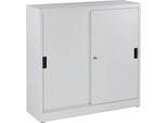 Schäfer Shop Select Schiebetürenschrank, mit 3 Einlegeböden, H 1150 x B 1200 x T 400 mm, Stahl, lichtgrau