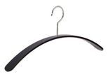 Acryl-Kleiderbügel Rudolf Weber KG Curve, Bügelstärke 6 mm, verchromter, drehbarer Haken, 4 Stück, schwarz