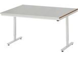 Rau Werktisch Adlatus, elektrisch höhenverstellbar, 25 mm MDF-Platte mit Stahlblechbelag, 300 kg, B 1500 x T 1000 x H 720-1120 mm, silber/lichtgrau