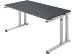 Schäfer Shop Select Schreibtisch SET UP, C-Fußgestell, 1600x800, graphit/weißalu