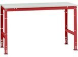 Manuflex Grundtisch UNIVERSAL Standard, Tischplatte Melamin, 1500x800, rubinrot