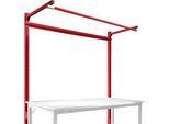Aufbauportal m. Ausleger, Grundtisch STANDARD Arbeitstisch/Werkbank UNIVERSAL/PROFI, 1750 mm, rubinrot