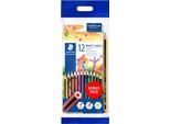 Buntstifte Staedtler Noris® colour 185, HB, 6-Kant, rutschfest & bruchfest, PEFC®-zertifiziertes WOPEX-Material, farbsortiert, 12 Stück