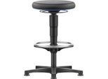 Allround Hocker Bimos, sitzhöhenverstellbar 560-810 mm, mit Gleiter & Fußring, SKINTEC-Polster, abwaschbar, extrem robust, Farbring blau