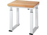 Arbeitstisch Serie adlatus 600, 750 x 700 x 740-1140 mm, Buche-Massiv-Platte