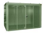 Gasflaschencontainer BAUER GFC-B M4, B 1570 x T 3120 x H 2295, für 60 Gasflaschen, feuerbeständig, abschließbar, grün