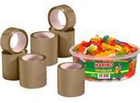 Packband Nopi Classic, 12 Rollen, Rolle 66 m lang, braun + GRATIS Dose Haribo Phantasia