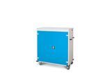 Laptopwagen mit Ladefunktion, 2-Punkt-Verriegelung, Feststellbremse, 30 Fächer, B 1310 x T 500 x H 1250, lichtblau