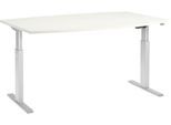 Schäfer Shop Select Besprechungstisch ERGO-T, elektrisch höhenverstellbar, Boot, T-Fuß, B 2000 x T 1000 x H 725-1185 mm, weiß/weißaluminium