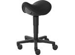 Bimos Sattelhocker, Sattelsitz, 3D-Sitzdynamik, Sitzhöhe 540-800 mm, Universalrollen Ø 65 mm, schwarz