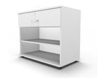 Schäfer Shop Select Sideboard, mit Schublade, abschließbar, Spanplatte, B 800 x T 420 x H 663 mm, weiß