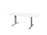Schäfer Shop Select Besprechungstisch Planova Basic, Boot, T-Fuß, B 2000 x T 1000 x H 717 mm, weiß/weißaluminium RAL 9006