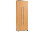 Schäfer Shop Select Aktenschrank Moxxo IQ, Holz, 5 Böden, 6 OH, B 801 x T 362 x H 2166 mm, abschließbar, Buche-Dekor