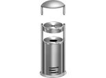 Sicherheitsascher/Abfallbehälter tec-art E + Wetterschutzhaube, GRATIS