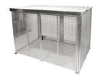 Gasflaschencontainer, für Außenbereich, mit Dach und Doppelflügeltür, feuerverzinkt, für 104 Flaschen