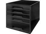 LEITZ® Schubladenbox WOW CUBE 5214, 5 Schübe, DIN A4, Polystyrol, schwarz