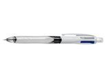 Vierfarbkugelschreiber BIC® 4 Colours® 3+1 HB, dokumentenecht, inkl. Ersatzminen, grau/weiß