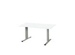 Schäfer Shop Select Besprechungstisch Planova Basic, Rechteck, T-Fuß, B 1400 x T 800 x H 717 mm, weiß/weißaluminium RAL 9006
