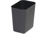 Abfalleimer Probbax, Volumen 13,2 l, feuerfest, ohne Inneneimer/Deckel/Griff, L 280 x B 210 x H 310 mm, Kunststoff, dunkelgrau