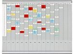 FRANKEN T-Kartentafel Jahresplaner für 15 Monate plus Index, 100,8 x 78.3 cm, 16 Träger, 35 Schlitze, PV1015
