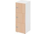 Schließfachschrank Topas Line, 3 Ordnerhöhen, 3 Fächer, Zahlenschloss, B 400 x T 420 x H 1100 mm, weiß/Eiche