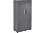 Schäfer Shop Select Schrank SET UP, 4 OH, abschließbar, B 800 x T 420 x H 1514 mm, graphit/graphit